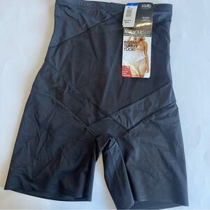 Miraclesuit Women's XL Black Hi Waist Thigh Slimmer Extra Firm Control Shapewear